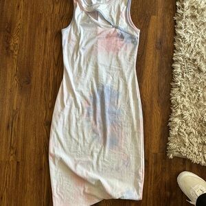 Asymmetrical Pastel Tie-Dye Dress